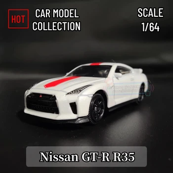 1:64 Nissan GT-R R35 Replika Metalo Mini Automobilių modelių Masto Miniatiūriniai Meno Transporto priemonių Skaičius Smėlio Diecast Vaikas Berniukas Kalėdų Dovana Žaislas