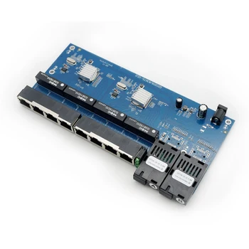 1 Pora Gigabit 100/1000M A/B SC Ethernet Pluošto Jungiklis Media Converter Rj45 Optinis siųstuvas-imtuvas 20KM fibra Jungiklis su Maitinimo šaltinis