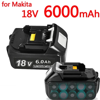 100% Originalus Makita 18V Makita 6000mAh Įkrovimo Galia Įrankiai Baterija su LED Li-ion Pakeitimo LXT BL1860B BL1860 BL1850