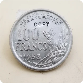 1956,1958 Prancūzija 100 Frankų kopijuoti progines monetas, monetų monetos replika