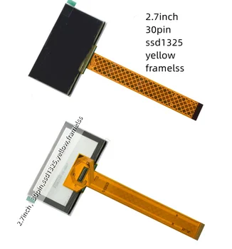 2,7 colio 30P Balta / Geltona OLED Ekranas su Ilgai FPC SSD1325 Ratai SSD 128*64