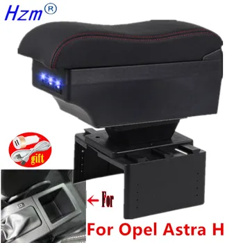 2010 m. Opel Astra H Porankiu Langelį Opel Astra Automobilių Porankiu lauke Modifikavimas dalys, Salono Laikymo dėžutė su USB LED šviesos