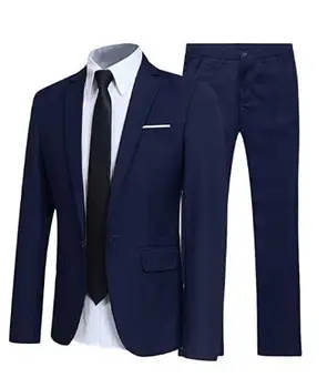 2020 Naujausią Tamsiai Mėlyna Vyrų Kostiumai 2 vnt individualų užsakymą Spalvingas Vestuvių Prom Kostiumai Terno Masculino Mens Kostiumai (Švarkas+Kelnės+Kaklaraištis)