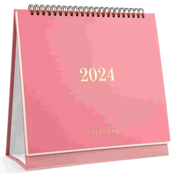 2024 m. Kalendorius (pink) Planuotojas Mėnesio Stalo Kalendoriai Mažas - 2025 Popieriaus Biuro Mini Notepad