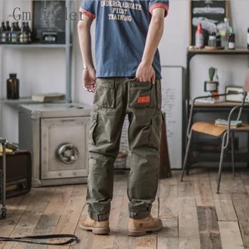 Ami Chaki Japonijos Retro Multi-pocket darbo drabužiai, vyriški korėjos Stiliaus Madinga Plauti Amžiaus Prarasti Didelio Dydžio Madingas Laisvalaikio Kelnės