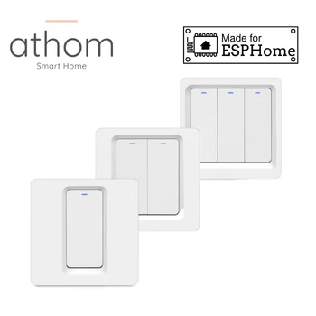 ATHOM Prieš Švystelėjo ESPHomE ESP8266 Pagrįstas WiFi raktelis 1/2/3 Gauja Neutralioje Reikia, Dirba Su Namų Assitant
