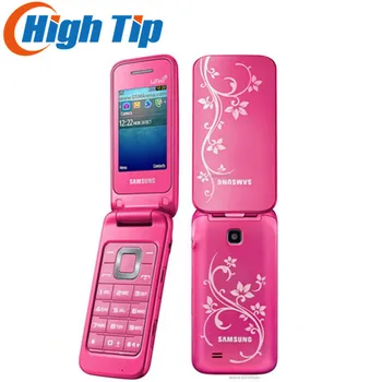 Atrakinta Originalus Samsung C3520 Apversti 1.3 MP Mobilųjį Telefoną Juoda/Sidabrinė/Rožinė Spalva 2.4