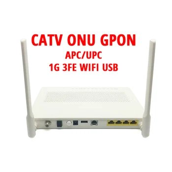 Aukštos Kokybės EG8143A5 kabelinę televiziją GPON/EPON XPON ONU ONT su 1GE+3FE+1VOIP+2.4 G WIFI+kabelinę televiziją FTTH šviesolaidžio anglų Versija