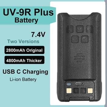 Baofeng UV-9R Baterija USB C Mokestis 4800mAh Li-ion 7.4 V UV-9R Pro UV-9G GMRS-9R UV-9R Plus BF-T57 Walkie Talkie Aksesuaras 2800mAh