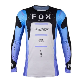 FOX RACEDIV Vasaros MTB Kelių Motokroso Marškinėliai Vyrams Kvėpuojantis Kalnų Dviračių Mtb ilgomis Rankovėmis Lenktynių Greitai-džiovinimo Dviračių Džersis