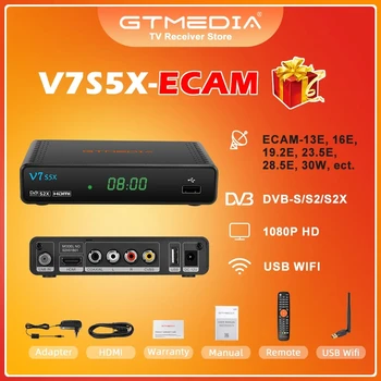 GTMEDIA V7 S5X ECAM Palydovinio Dekoderio DVB-S2 S2X AVS + VCM ACM Multi-stream T2MI PLS TV BOX 1080P BISS Auto Roll PowerVu Imtuvas