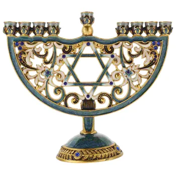 Hanukkah Žvakių Laikiklis Žydų Šakų Žvakidė Turėtojas Retro Dekoratyvinis Hanukkah Žydų Devynios Galvos Medžio Žvakidė