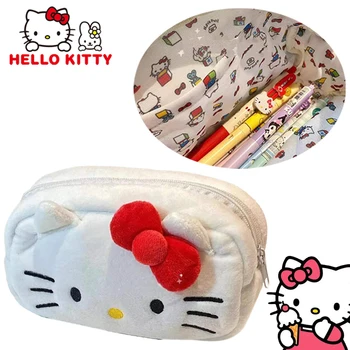 Hello Kitty Pliušinis Pieštuko Atveju, Kosmetikos Krepšys Mielas Animacinių Filmų Didelės Talpos Mergina Kawaii Kanceliarinės Prekės Krepšys Saugojimo Krepšys Mokyklos Reikmenys