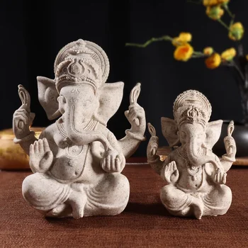 Indijos Dramblių Galvos Smiltainio Dervos Amatų, Namų Dekoravimo, Ornamentų, Kūrybinės Dovanos, Biuro Apdailos