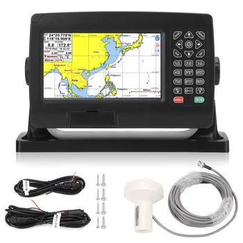 Jūrų Laivu GPS Diagramos Braižytuvai Palydovinis Navigatorius Atsakiklis su GNSS Antena Dual Žemėlapio Sistema IPX6 Vandeniui