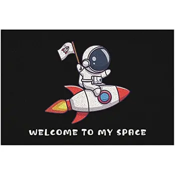 Kosmoso Temą Sveiki kilimėlis,Kūrybos Eiti į Mėnulį Pilotas Anti-Slip Patalpų Lauko Durys, kiliminė danga Atvykimo Būdas Miegamojo Puošimas