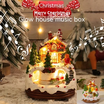 Led Apšviesta Kalėdų Pastatų Kalėdų Namas Kaime Elektros Music Box Kalėdas Kaime Muzikos Namų Dekoro Kalėdų Dovana