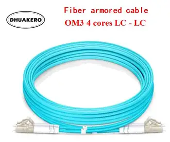 nemokamas pristatymas AB182R telekomunikacijų 4 core OM3 MM LC-LC šarvuotos, vienalaikio dvipusio ryšio (FTTH Fiber optic patch cord pilka Kabelis