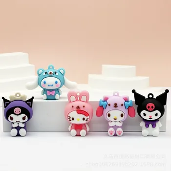 Sanrio Hello Kitty Kuromi Pingvinas Mielas Keychains Moterų Mergina Maišelį Pakabukas Paketų Prižiūrėtojų Raktinę Dovanos Studentų Apdailos Vaikų Gimtadienio Dovanos