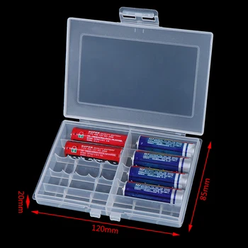 Skaidrios Baterijos Laikymo Atveju Turėtojas Kieto Plastiko Atveju Saugojimo Baterijos, Dėžutė, 10 X AA Arba 14 X AAA Baterijos