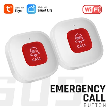 Tuya WiFi Smart SOS Skambučio Mygtuką Belaidžio Slaugytojas, Pager Telefono Įspėjimo Siųstuvas Pagalbos iškvietimo Mygtuką, Vaikams, Vyresnio amžiaus Pacientas