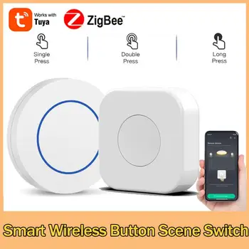 Tuya ZigBee Smart Scena Jungiklis Wireless Mini Jungikliai Multi Scena Jungtis One Touch Valdymo Mygtukas Veikia Su Zigbee Vartai