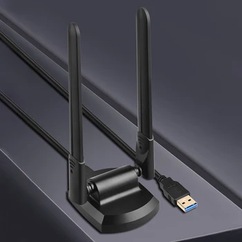 USB WiFi Adapteris, 6GHz/2401Mbps 5 ghz/2401Mbps 2.4 GHz/573.5 Mbps Bevielio Tinklo Adapteris USB 3.0 Darbalaukio Nešiojamas KOMPIUTERIS