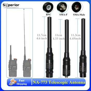 UV-K6 NA-773 Teleskopinės Antenos SMA-F SMA-Male BNC Prailginta Antena UHF/VHF 144/430MHz UV-5R UV18 TYT Wilson Radijo Priedai
