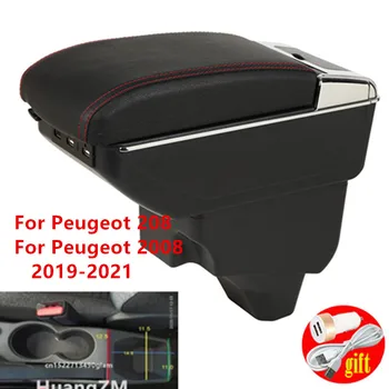Už Peugeot 208 Porankiu Už Peugeot 2008 M. Automobilio Sėdynėje lauke 2019 2020 2021 Modifikavimas dalys, Salono talpinimo priedai USB LED