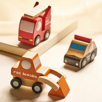 Vaikams Mini Medines Automobilių, Sunkvežimių, Lėktuvų Modelių Žaislas Montessori Mediniai Švietimo Spalvinga Transporto Priemonės, Žaislai, Modeliavimo Automobilių Apdailos Dovana