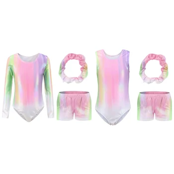 Vaikų ilgas rankovėmis, gimnastikos ir šokių drabužių spalvinga putojantis baleto drabužiai amžius 3-12