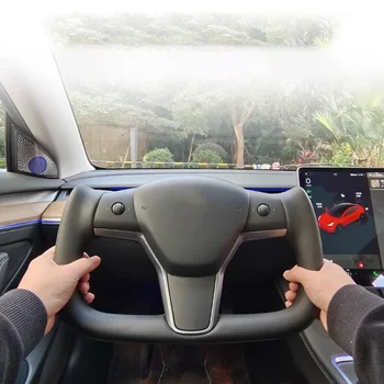 Vairas Anglies Pluošto Verstos Odos Modifikuotų Interjero Aksesuarų Automobilio Vairo Šildymas Tesla Model3/Y 2017-2023