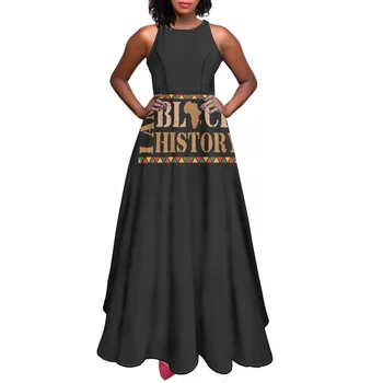 Vasaros Berankovis Suknelė Drabužių Juodosios Istorijos Mėnesį Juneteenth 1865 Moterų Elegantiškas Vestido Largos Vienas Gabalas Lady Blyksnius Sundress