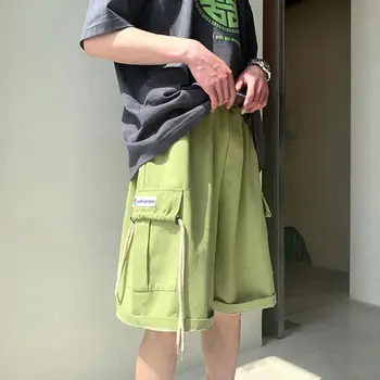 Vasaros plonas kombinezonas šortai vyriški išorinis dėvėti laisvus penkių taškų kelnes per kelio Japonijos banga prekės ins vyrų ir moterų šortai