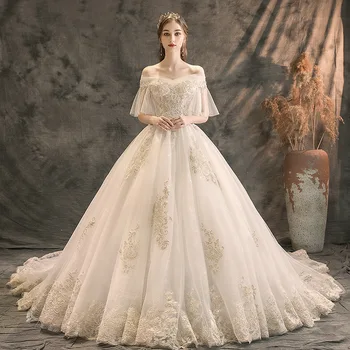 Vestuvinė Suknelė 2020 Nauja Nuotaka Mažos Uodegos Prabanga Mori Stiliaus prancūzų Princesė Off Peties Nuotakos vestido de noiva