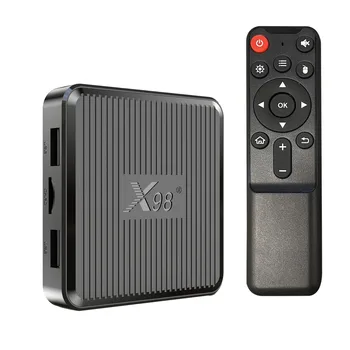 X98Q Android 11.0 Smart TV Box Amlogic S905W2 4K UHD Media Player 2.4 G/5G Dual-band WiFi AV1 VP9 H. 265 Dekodavimo Nuotolinio Valdymo