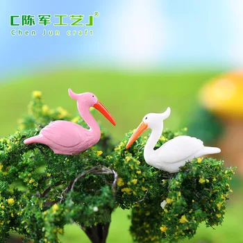 ZOCDOU 2 vnt Flamingo Pasisekė Paukščiui Modelis Mažas Statula Statulėlės Micro Amatų Ornamentu Miniatiūros 