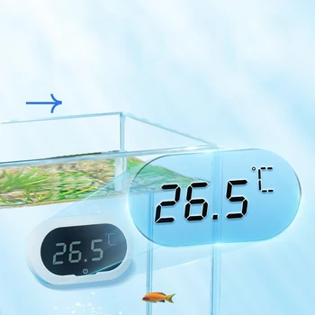 Žuvų Bakas LED Skaitmeninis Termometras su Built-in Didelio tikslumo Jutiklių 0-50°C Diapazone Akvariumo Stiklo Taros Akvariumas Vėžlys Bakas